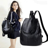 Soft Leather Backpack Casual Ladies Travel Bag