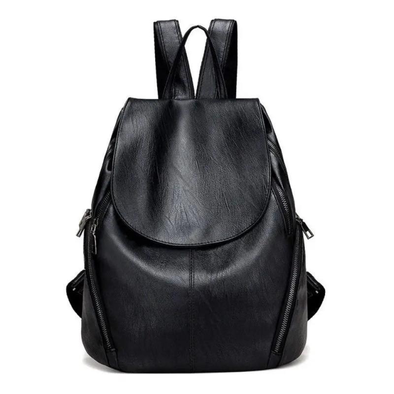 Soft Leather Backpack Casual Ladies Travel Bag