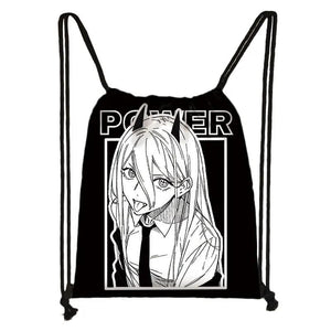 Chainsaw Man Backpack Denji Pochita Drawstring Bags Makima Power Manga