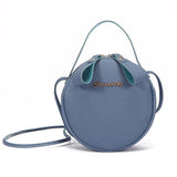 Leather Women's Crossbody Messenger Bag Round Handbag