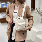 Vintage PU Leather Backpack Preppy Style School Bag