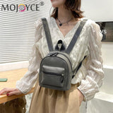 Vintage PU Leather Backpack Preppy Style School Bag