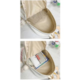 Large Backpack w/ Bear Pendant Pockets for School Teen Girls