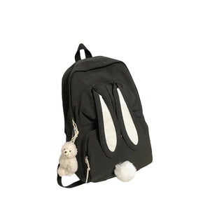 Large Backpack w/ Bear Pendant Pockets for School Teen Girls