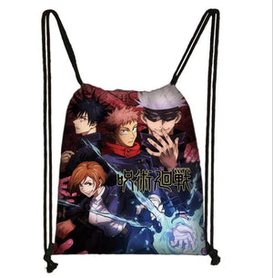 Jujutsu Kaisen Itadori Drawstring Bag Canvas Travel Shoes Holder Kids Gift