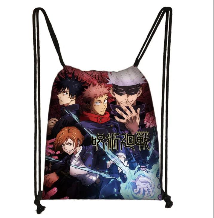 Jujutsu Kaisen Itadori Drawstring Bag Canvas Travel Shoes Holder Kids Gift