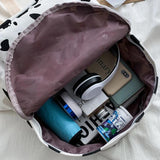 Cow Pattern Backpacks For Student Large Capacity Book Shoulder Bags