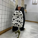 Cow Pattern Backpacks For Student Large Capacity Book Shoulder Bags