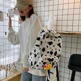 Cow Pattern Backpacks For Student Large Capacity Book Shoulder Bags