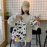 Cow Pattern Backpacks For Student Large Capacity Book Shoulder Bags