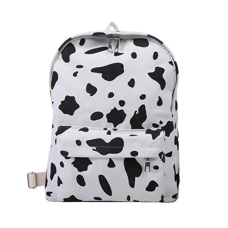 Cow Pattern Backpacks For Student Large Capacity Book Shoulder Bags