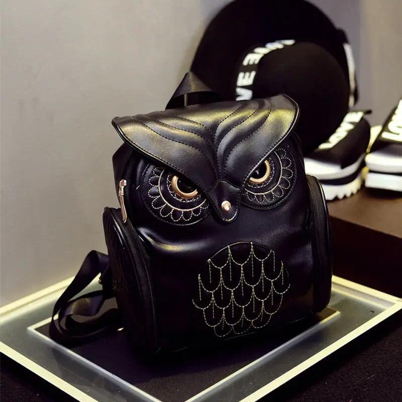 Women Owl Backpack School Leather Travel Shoulder Bag