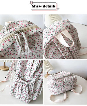 Small Fresh School Students Floral Casual Backpack