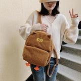 Plush Owl Backpack for Teen Girls - Cartoon School Bag