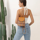 Straw Women Shoulder Bag Backpack Hand-Woven Holiday Purse