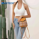 Women Straw Embroidery Shoulder Backpack Boho Ethnic Spring Summer Beach Leather