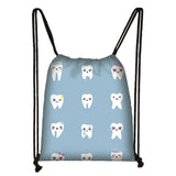 Angel Teeth Print Backpack Girls Dental Hygienist Drawstring Bag