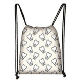 Angel Teeth Print Backpack Girls Dental Hygienist Drawstring Bag