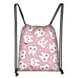 Angel Teeth Print Backpack Girls Dental Hygienist Drawstring Bag