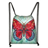 Butterfly Floral Backpack Women Storage Bags for Travel Ladies Drawstring Bags