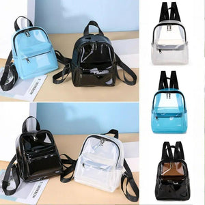 Clear PVC Mini Backpack School Book Bag Female Tote Backpacks Bags