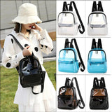 Clear PVC Mini Backpack School Book Bag Female Tote Backpacks Bags