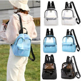 Clear PVC Mini Backpack School Book Bag Female Tote Backpacks Bags