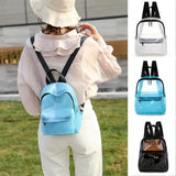 Clear PVC Mini Backpack School Book Bag Female Tote Backpacks Bags