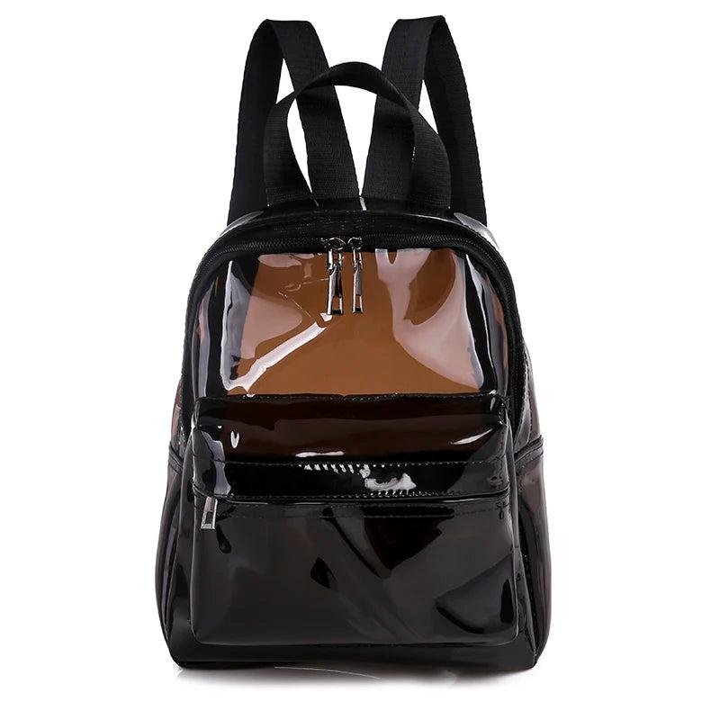 Clear PVC Mini Backpack School Book Bag Female Tote Backpacks Bags