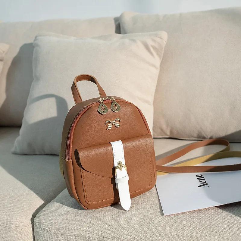 Women's Bowknot Crossbody Bag Small Backpack
