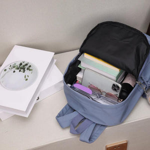 Solid Shoulder Backpacks Nylon Large Capacity Travel Knapsacks