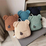 Bear Shoulder Backpack Lamb Fleece Bagpack