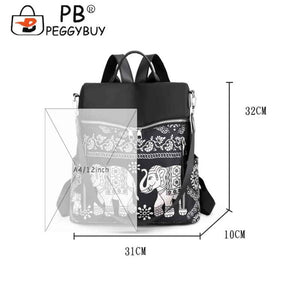 Retro Ethnic Backpack Women Student