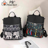 Retro Ethnic Backpack Women Student