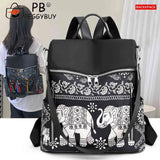 Retro Ethnic Backpack Women Student
