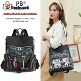 Retro Ethnic Backpack Women Student