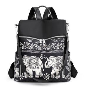 Retro Ethnic Backpack Women Student