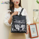 Retro Ethnic Backpack Women Teenage Student College Girl Large Capacity Shoulder