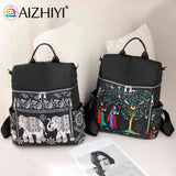 Retro Ethnic Backpack Women Teenage Student College Girl Large Capacity Shoulder