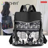Retro Ethnic Backpack Women Teenage Student College Girl Large Capacity Shoulder