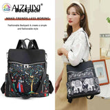 Retro Ethnic Backpack Women Teenage Student College Girl Large Capacity Shoulder