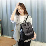 Women's Bowknot PU Backpack Large Capacity Travel Bag