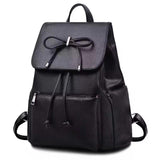 Women's Bowknot PU Backpack Large Capacity Travel Bag