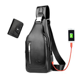Men's Crossbody Phone Bag Chest Sling Bag with Headphone Jack