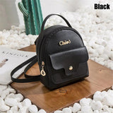 Women Mini Backpack Shoulder Bags Solid PU Leather