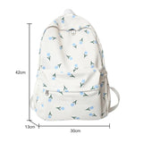 Waterproof Nylon Women Backpack Floral Prints School Bags Large Capacity