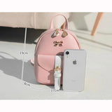 Women's Mini Backpack PU Leather Multifunction Bow School Bagpack