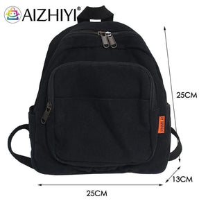 Canvas School Bag Small Shoulder Bag Solid Phone Bag