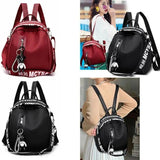 Women Nylon School Backpack Travel Rucksack Shoulder Bag Tote