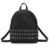 Small Rivet Backpack PU Leather Women's Bag Multi-Function Rucksack